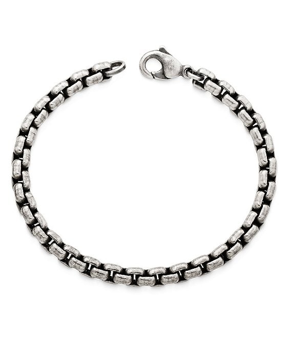 Color:Silver - Image 1 - Rustic Box Link Bracelet