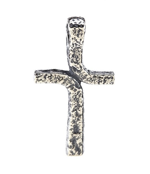 Color:Sterling Silver - Image 1 - Rustic Cross Sterling Silver Pendant
