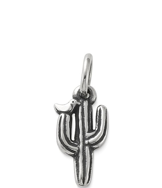 Color:Sterling Silver - Image 1 - Saguaro Cactus with Bird Charm