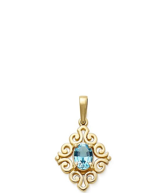 James Avery 14K Gold Enhanced Gem Birthstone Scrolled Pendant