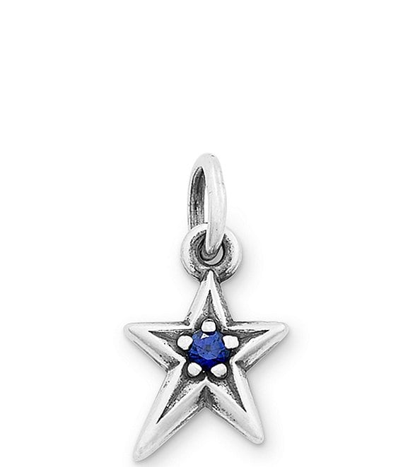 Color:Lab Created Blue Sapphire - Image 1 - September Birthstone Lab Created Blue Sapphire Shining Star Pendant