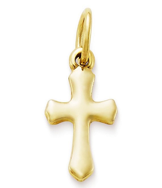 Gold Toned Etched Oval Religious Cross Pendant Zipper Pull Charm