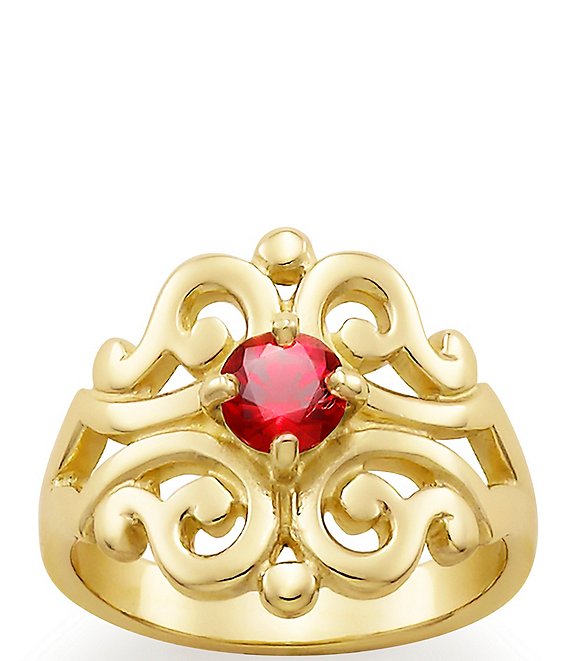James Avery 14K Spanish Lace Ring July Birthstone with Lab-Created Ruby