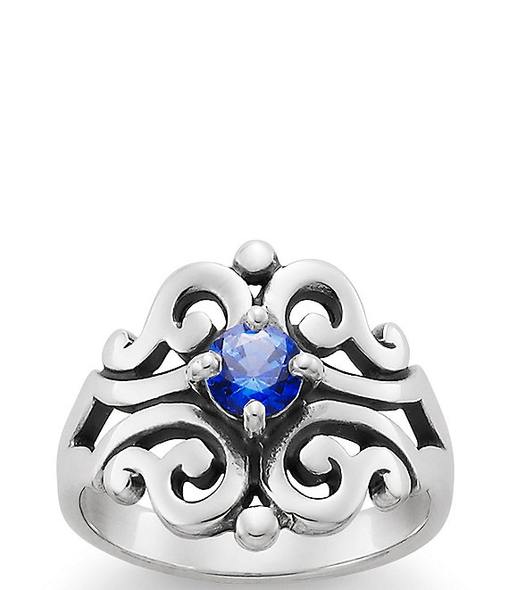 James Avery Spanish Lace Ring September Birthstone with Lab-Created Blue Sapphire