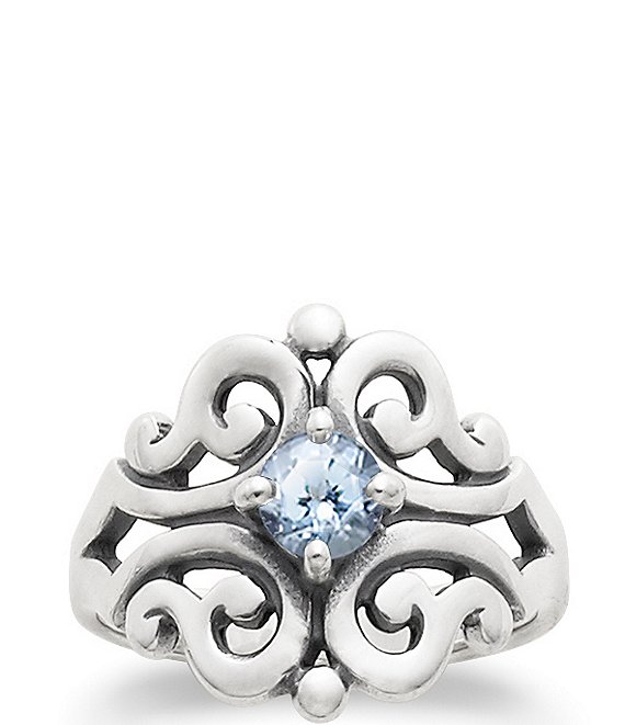 James Avery Spanish Lace Ring March Birthstone with Lab-Created Aqua Spinel