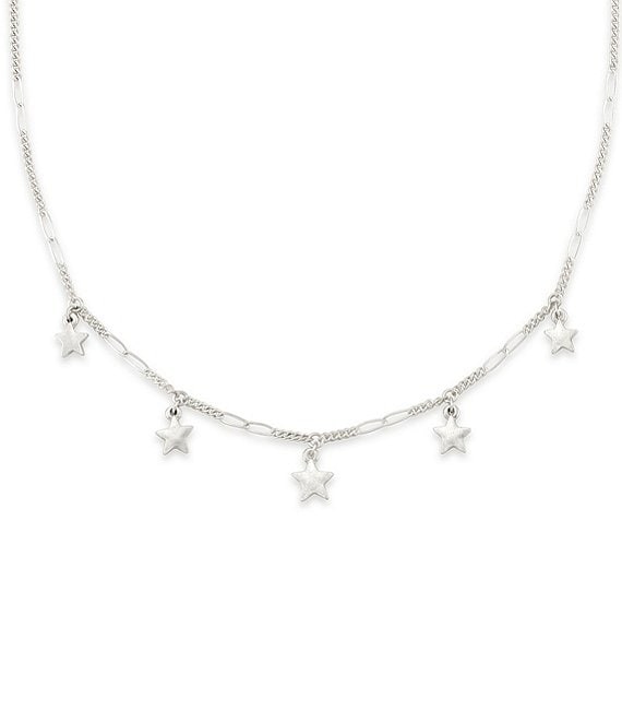 Color:Sterling Silver - Image 1 - Star Drops Collar Necklace