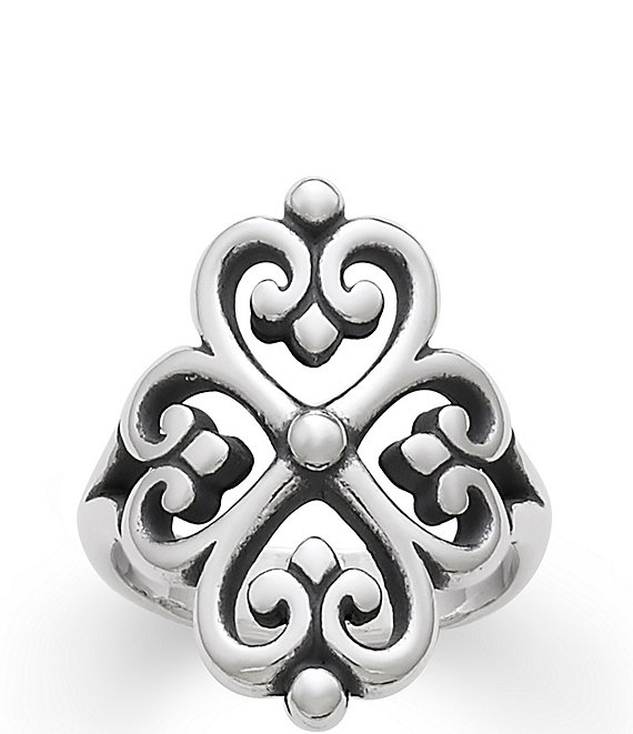 Color:Sterling Silver - Image 1 - Sterling Silver Adorned Hearts Ring