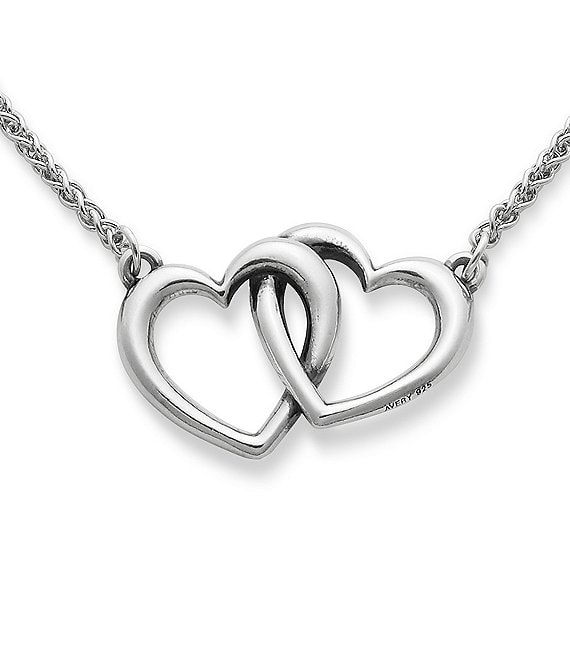 James Avery Sterling Silver Double Heart Linked Necklace | Dillard's