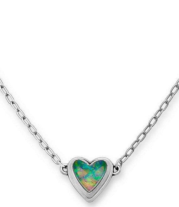   シルバー グリーンストーン チャーム James Avery Sweetheart Green Opal Doublet Short Heart Pendant
