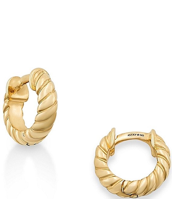 James Avery Twisted Wire 14K Gold Huggie Hoop Earrings
