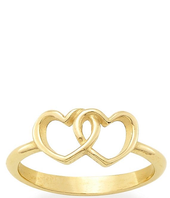 Color:14K Gold - Image 1 - 14K Two Hearts Together Ring