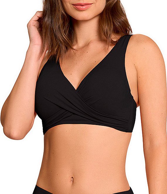 Jantzen Solid Surplice Neck Underwire Bralette Swim Top