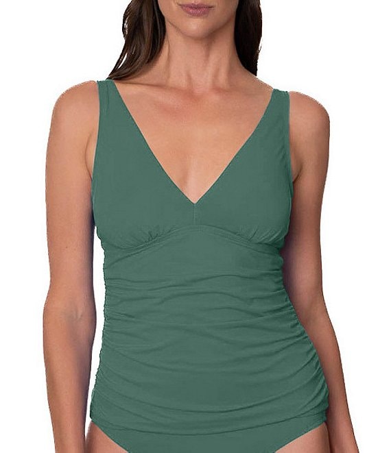 Jantzen Solid V-Neck Underwire Tankini Swim Top