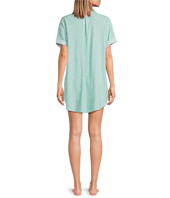 シナリー　ジャスミン Jasmine & Ginger Woven Short Sleeve Button Front Collar Scattered
