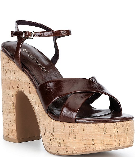 Jeffrey Campbell Big Time Cork Platform Block Heel Sandals