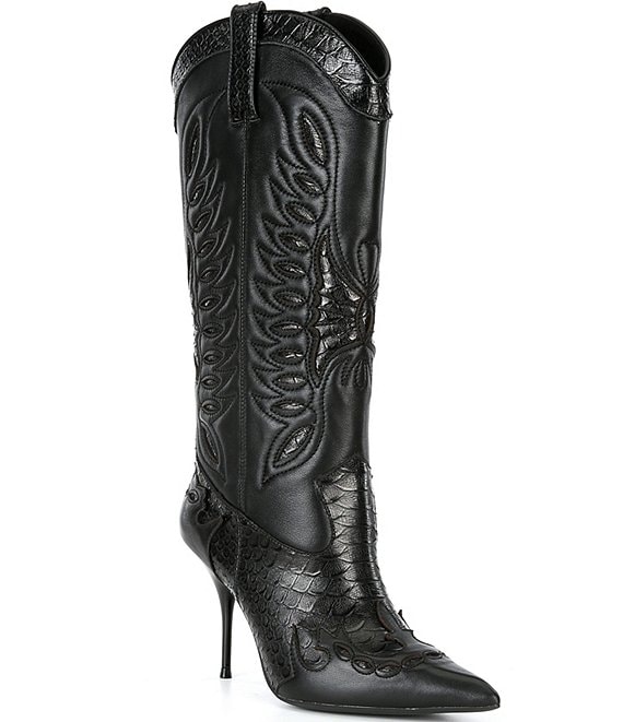 Jeffrey Campbell Bull Ride Leather Western Inspired Boots