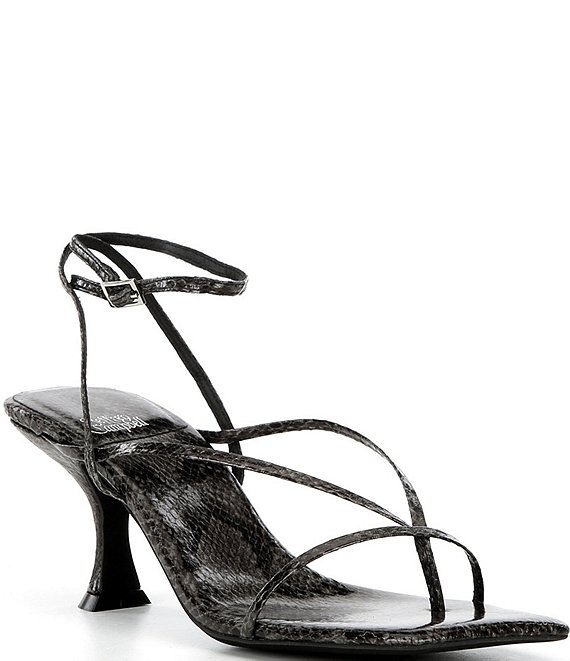 Jeffrey Campbell Fluxx Python Print Strappy Ankle Wrap Dress Sandals
