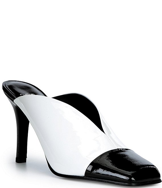 Jeffrey Campbell Passage Suede Metallic Square Cap Toe Mules
