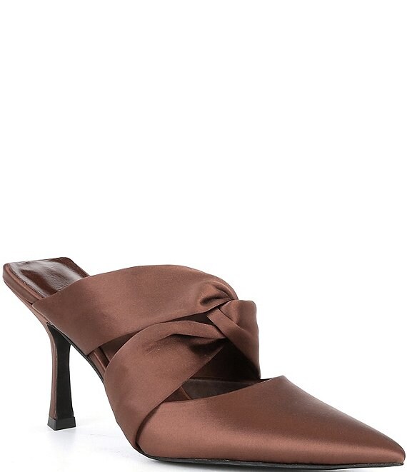 Jeffrey Campbell Women s Tied Up Knotted Satin Dress Mules