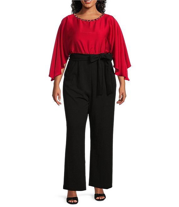 Cape sleeve jumpsuit plus size on sale