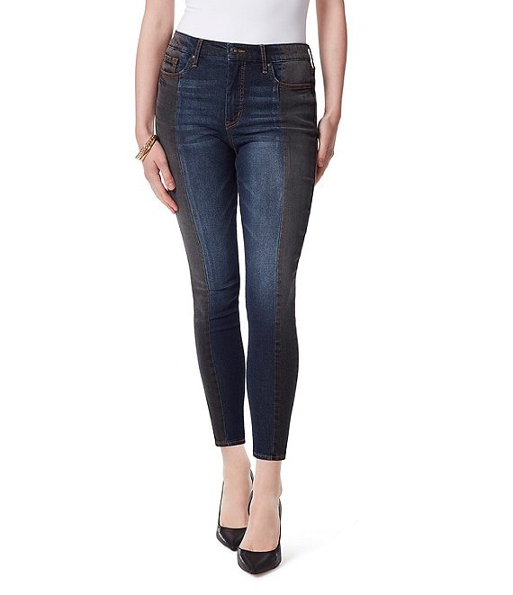 Color:Mesmerized/Black - Image 1 - Adored High Rise Ankle Skinny Jeans