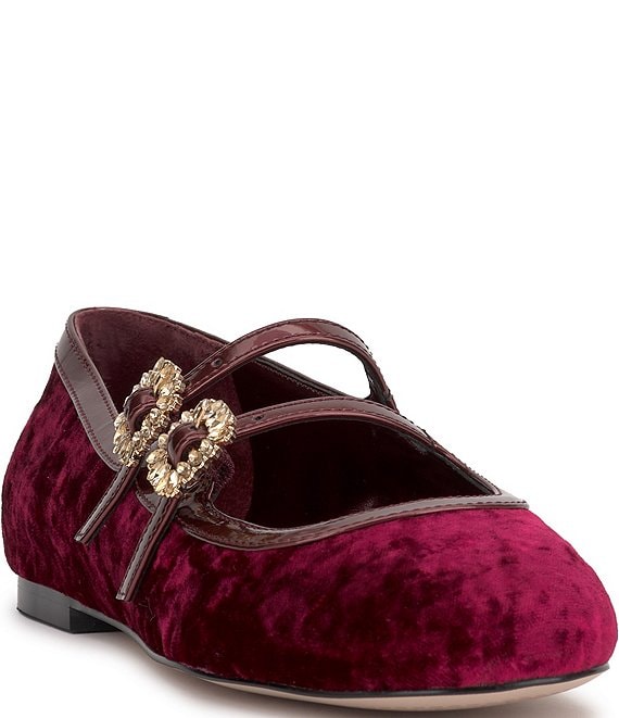 Jessica Simpson Allista Velvet Mary Jane Ballet Flats Dillard s