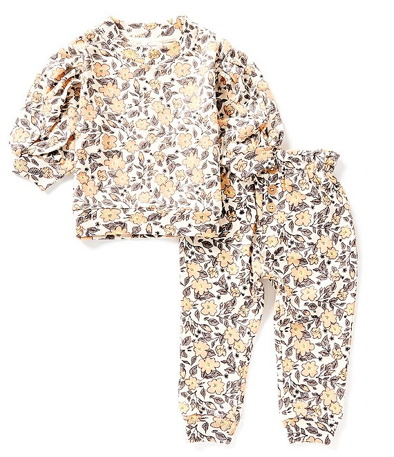Jessica Simpson Baby Girls 12-24 Months Printed Top & Matching Jogger Pant  Set