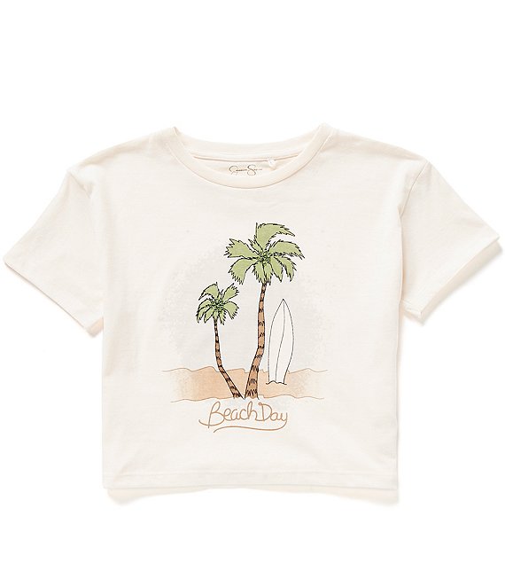 Jessica Simpson Big Girls 7-16 Cropped Beach Day Graphic T-Shirt ...