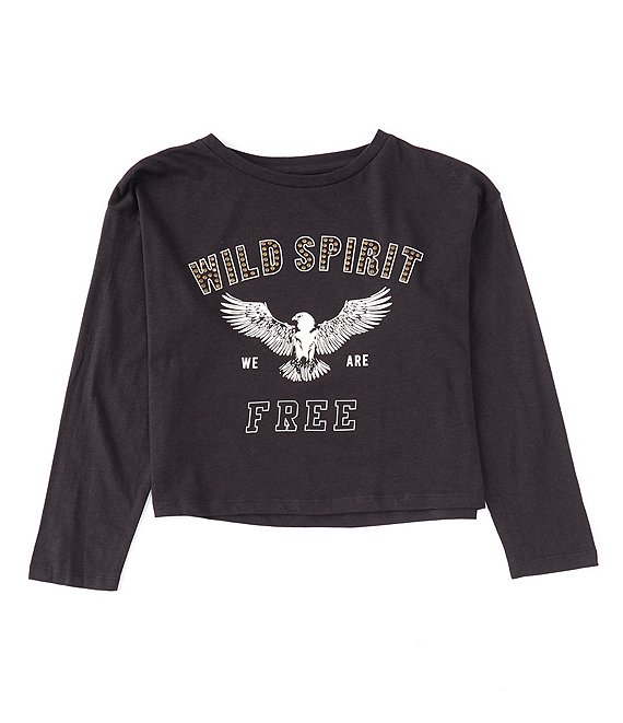 Jessica Simpson Big Girls 7-16 Long Sleeve Wild Spirit Graphic T-Shirt