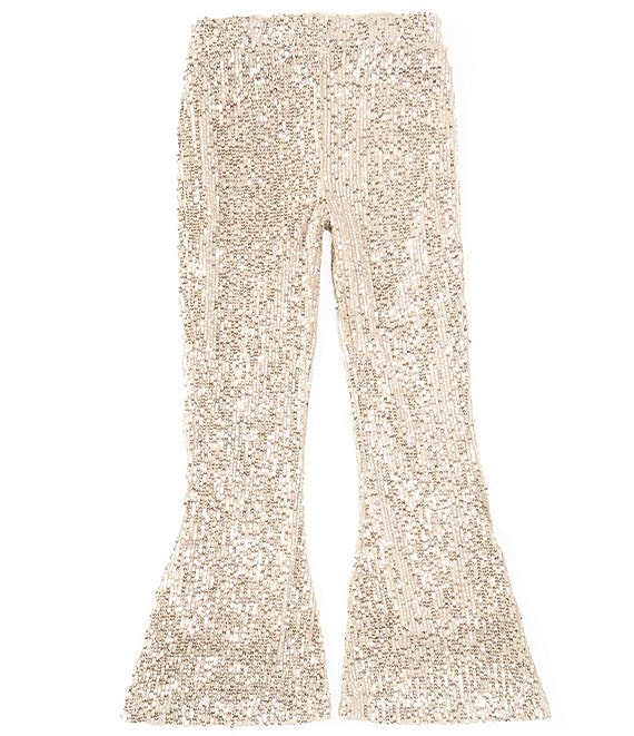 Unique Bargains Women's Sparkle Bell Bottoms Stretch Shiny