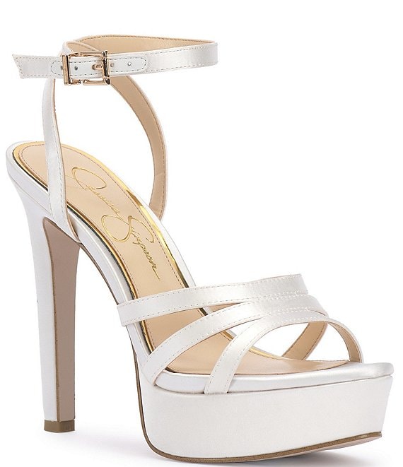Amazon.com | Crystal Queen White Wedding Shoes Peep Toe Platform High Heel Sandals  Bridal Wedding Heels Pumps Plus Size (35 M EU / 5 B(M) US, White Tassel) |  Heeled Sandals