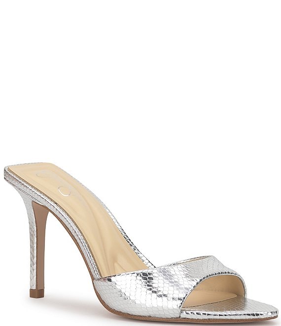 Jessica Simpson Dravie Metallic Embossed Slide Dress Sandals