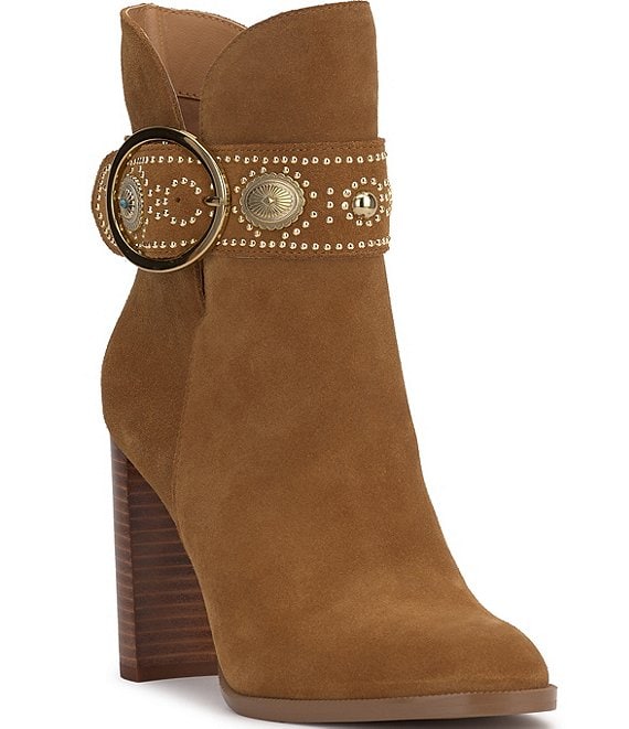 Jessica Simpson Finova Suede Western Buckle Booties Dillard s