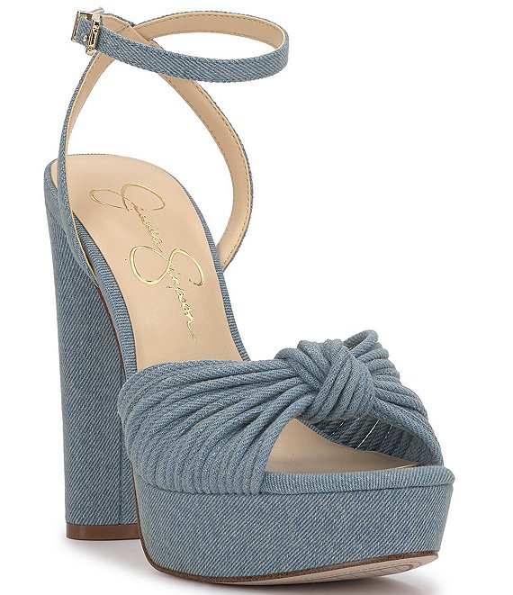 Jessica Simpson Immie Denim Platform Sandals Dillard s