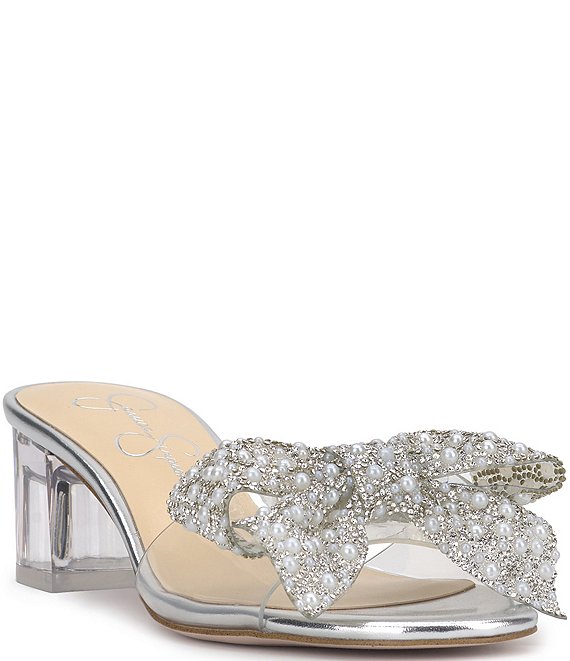 誠実 Jessica Simpson Irrone Pearl Rhinestone Embellished Bow 靴