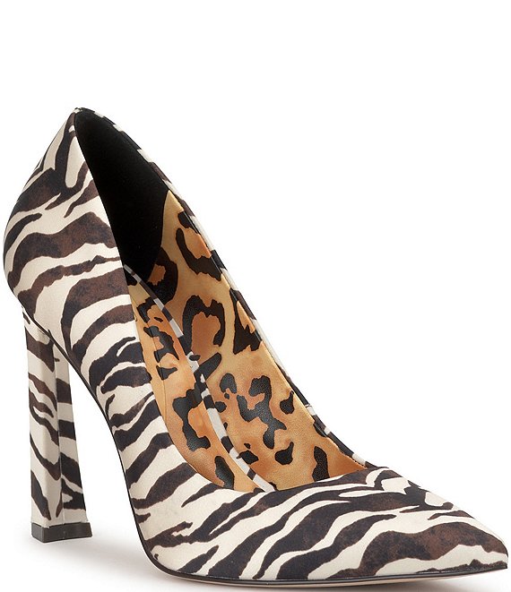 Jessica Simpson Omissia Zebra Print Pointed Toe Pumps