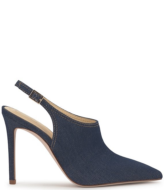 Jessica Simpson Pavie Denim Pointed Toe Stiletto Mules | Dillard's