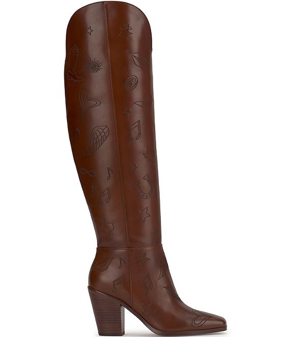 Jessica Simpson Ravyn Icon Printed Leather Boots | Dillard's