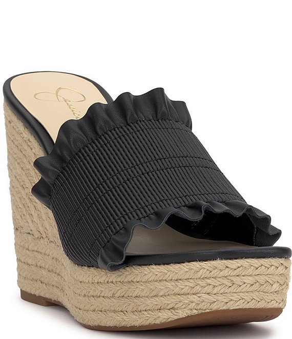 Buy Jessica Simpson Women's Cyrille Wedge Sandal,Black,5.5 M US at Amazon.in