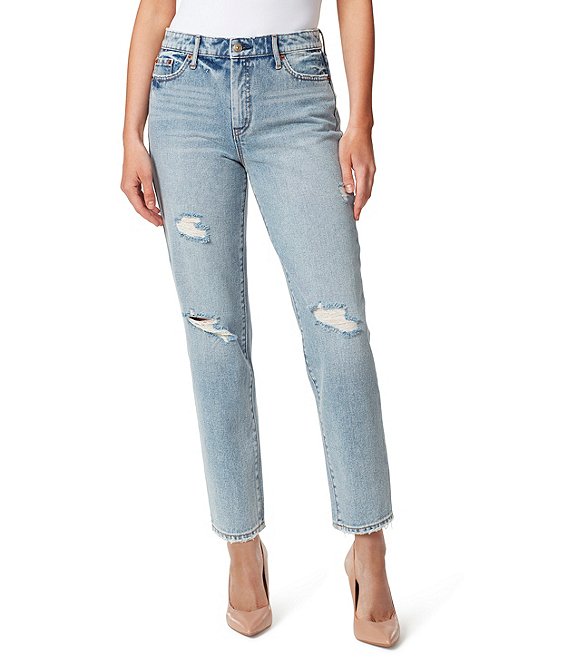 Color:The Streets - Image 1 - Spotlight High-Rise Destructed Detail Straight-Leg Jeans