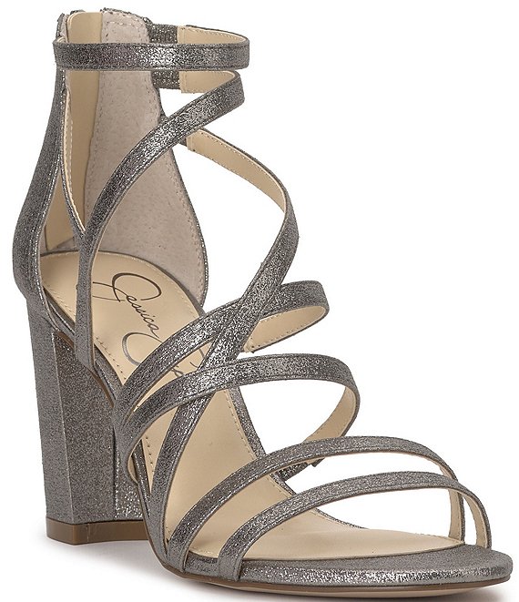 Pewter block heel sandals fashion