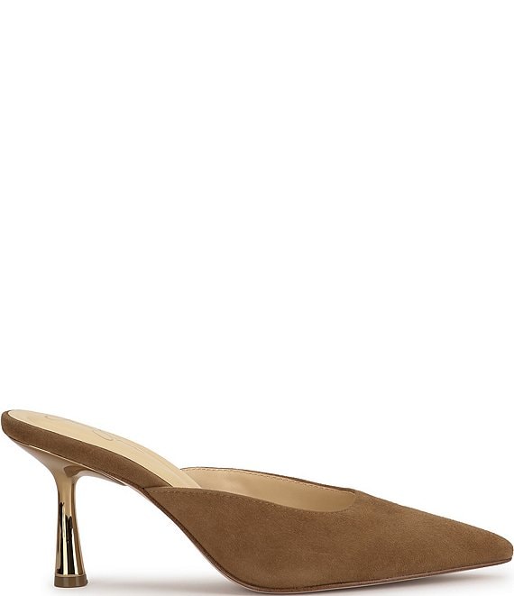 ジュミンページ Jessica Simpson Xia Suede Mirrored Heeled Mules | Dillard's