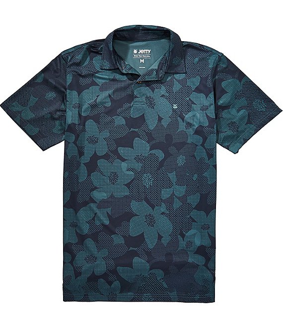 JETTY Bunker Printed Short Sleeve Polo Shirt