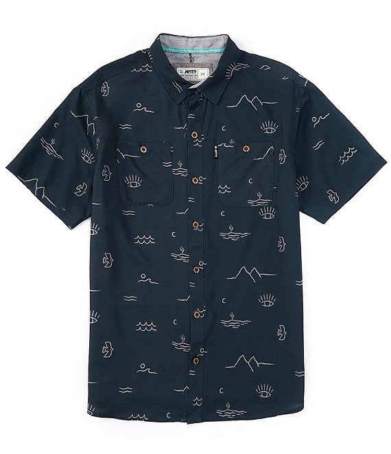 JETTY Seabrite Short Sleeve Printed Woven Shirt | Dillard's