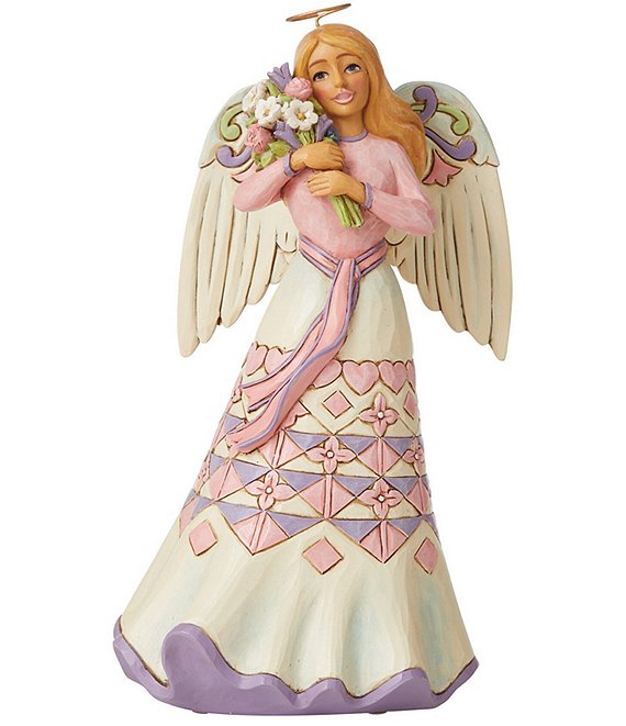 Jim Shore Heartwood Creek Collection Pastel Angel Holding Flower ...