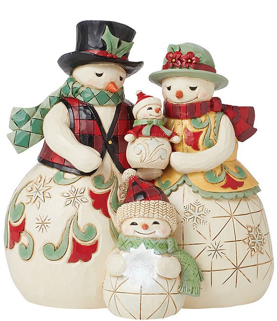 Jim Shore Heartwood Creek Highland Glen Snowmen Family with LED ...