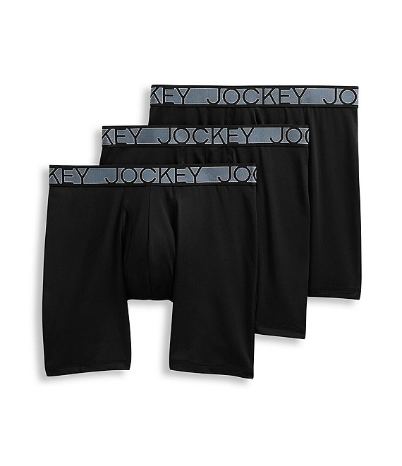Color:Black - Image 1 - Signature Microfiber Eco 9#double; Long Leg Boxer Brief 3-Pack