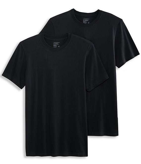 Color:Black - Image 1 - Jockey® Made in America Cotton Short-Sleeve Crew Neck T-Shirt - 2 Pack