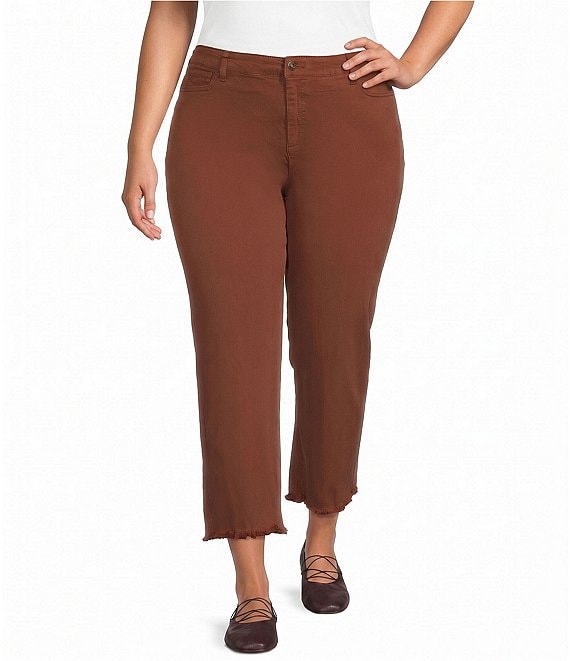 John Mark Plus Size Denim Straight Leg Ankle Jeans