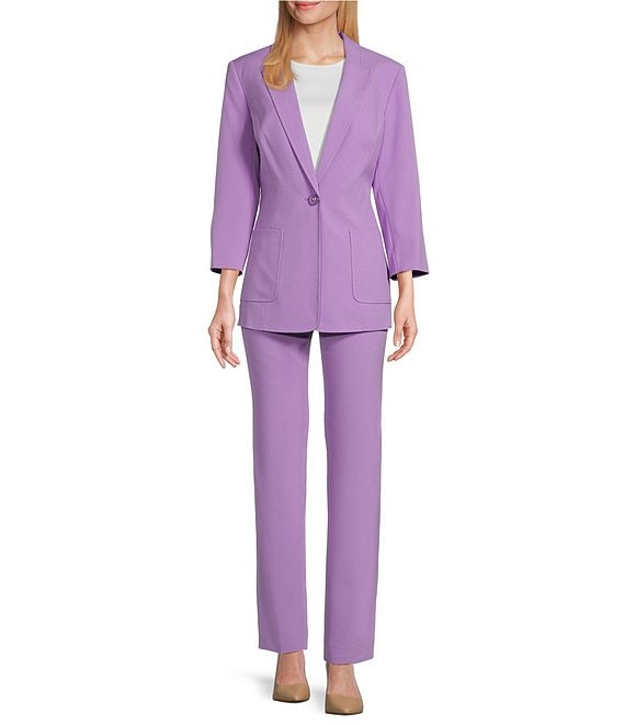 John Meyer Solid Crepe Peak Lapel 2-Piece Jacket Pant Suit | Dillard's